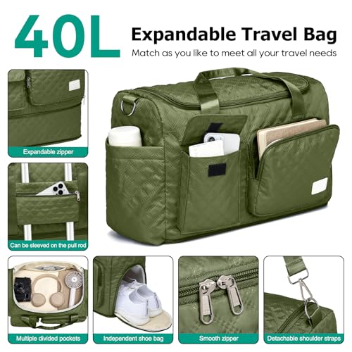Joyway 6-Piece Hardside Luggage & Bag Set, 18 20 24 28 Inch, Green - color: Green