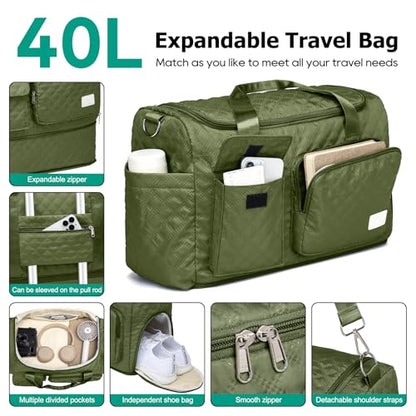 Joyway 6-Piece Hardside Luggage & Bag Set, 18 20 24 28 Inch, Green - color: Green