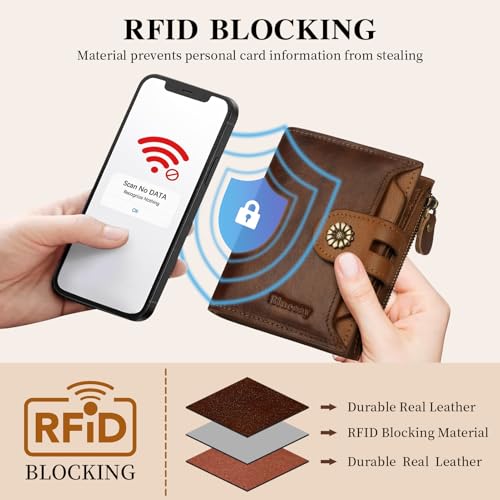 Wallet Women,RFID Blocking Leather Womens Wallet Bifold Compact Card Holder Small Wallet for Women with Removable ID Window zsbrown - color: b3-zsbrown