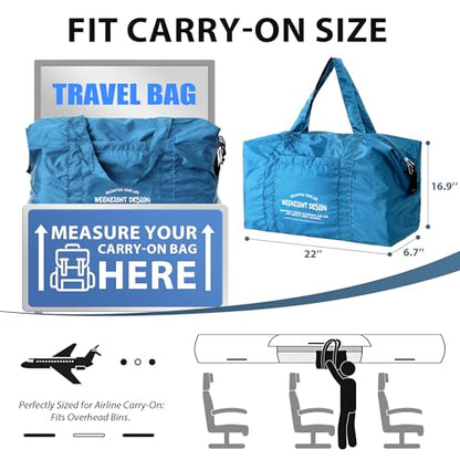 Veki Large Duffle Bag for Travel, Lightweight Carry On Bags, Navy Blue, L - color: Navy Blue, size: L