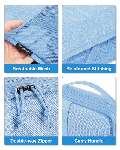 BAGSMART Compression Packing Cubes for Travel, 6 Set - color: Sky Blue, size: 6 Set