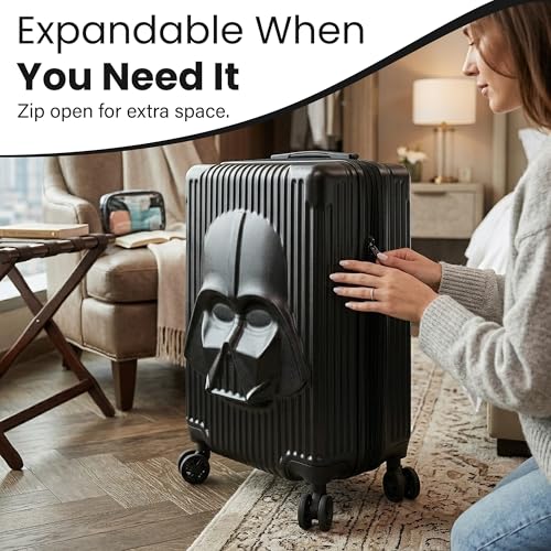 Bioworld Star Wars Darth Vader Black 22" Rolling Luggage - color: Darth Vader Black