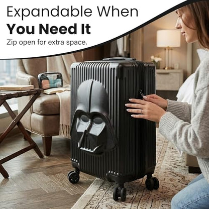 Bioworld Star Wars Darth Vader Black 22" Rolling Luggage - color: Darth Vader Black