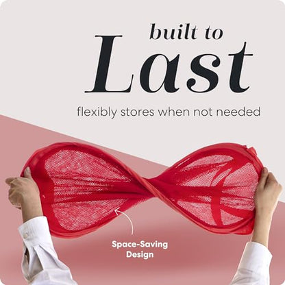 Handy Laundry Mesh Pop-Up Laundry Hamper, Collapsible Basket 2-Pack - color: Red, 2-PACK