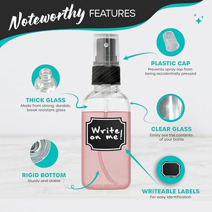 Nevlers Clear Glass Small Spray Bottle 2 Oz 48 Pack Body Spritzer Bottles - color: Clear, style: 48 Pack