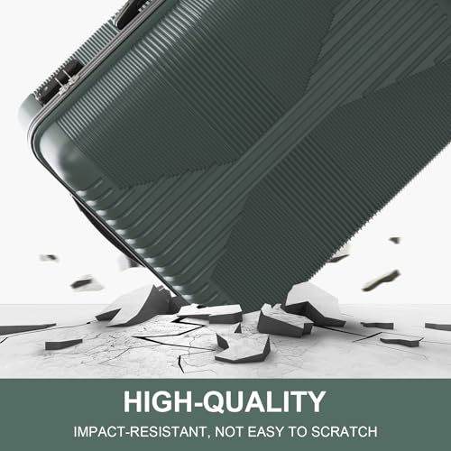 Karl home PP Hard Case Luggage Sets 3 Piece, Black, 20"/24"/28" - color: Dark Green, size: 3 Piece Set (20in/24in/28in)