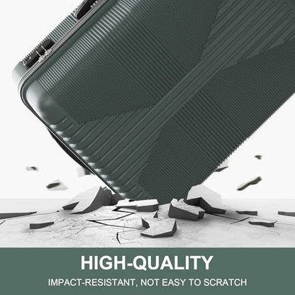 Karl home PP Hard Case Luggage Sets 3 Piece, Black, 20"/24"/28" - color: Dark Green, size: 3 Piece Set (20in/24in/28in)