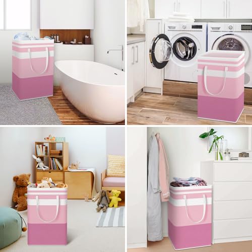 HomeHacks 2 Pack Laundry Baskets, Laundry Hampers Bags (Grey+Pink 88L) - color: Grey+Pink, size: 88L