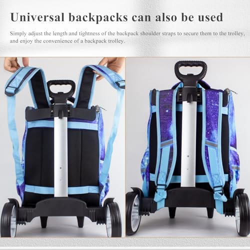 Backpack Trolley, Rolling Backpack Cart with Edge Guard Base, Quiet Wheels - size: Large with Edge Guard Base