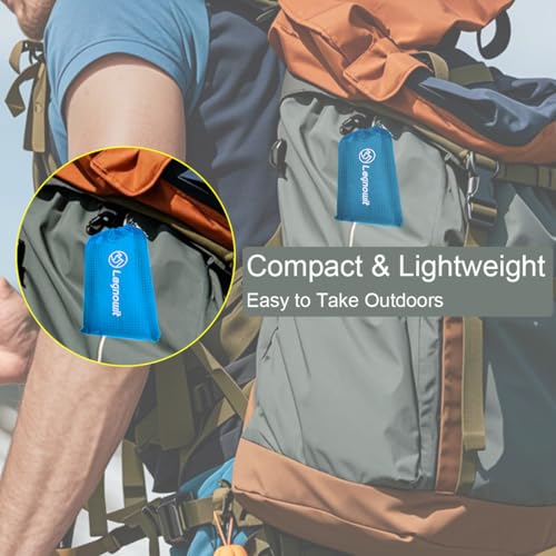 Pocket Blanket, Compact Blanket for Picnic, Beach, Festival - color: Sky Blue, size: 55"*39"