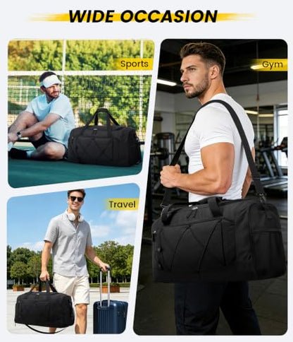 Vorspack 25 Inches Structured Gym Bag with Shoe Compartment, Black - color: Black, size: 25 Inches