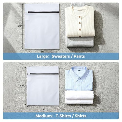 BAGAIL Laundry Bags Mesh Wash Bag for Intimates Lingerie and Delicates,6Pcs(3L,3M) - color: Pearl White-Fine Mesh, size: 3L,3M