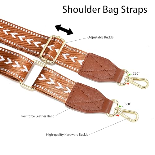 LEMEDE Purse Strap Replacement Crossbody 1.5" Wide Shoulder Strap Adjustable Straps Handbag Strap Replacement Belts - color: Brown-38g-arrow-coffee