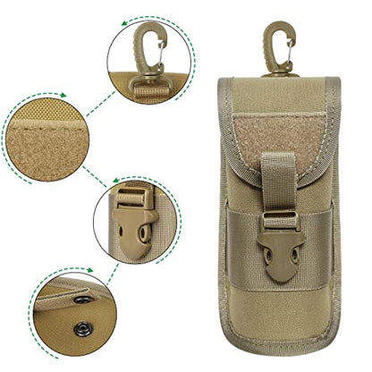 BRAVECOW Portable 1000D Nylon Eyeglasses Case with Buckle Hard Shell Sunglasses Shockproof Protective Box Outdoor Storage Box - color: Khaki