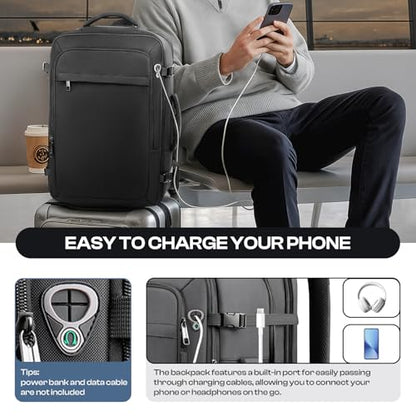 Carry on Backpack, Travel Friendly, Fits with 17.3 Laptop, Black - color: Black, size: XX-Large