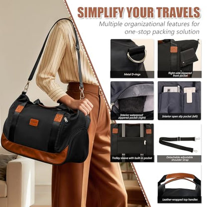 Cosbarn Luggage Sets 5 Pcs Suitcases with Wheels, 20"/24"/28",Black - color: Black, size: 5 Piece Sets (20/24/28/Db/Tb)