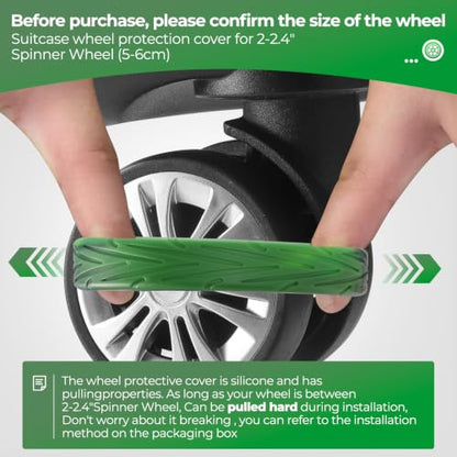 8Pcs Luggage Wheel Covers, Travel Accessories (Gradient Forest Green) - color: Gradient Forest Green