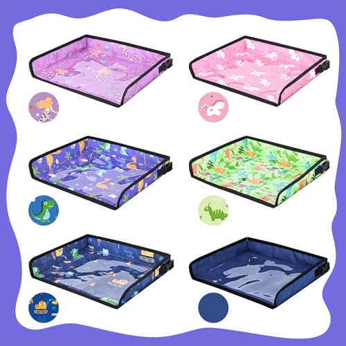 Kids Tray Table Cover, Airplane Tray Cover with Pockets - color: Blue