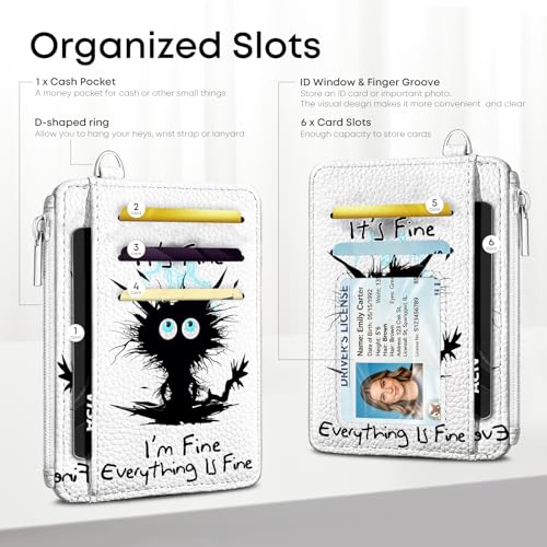 Explosion Cat Credit Card Holder Small Wallet for Women - color: Cat Explosion