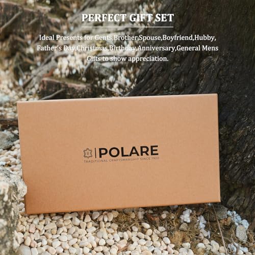 Polare Full Grain Leather Passport Holder Cover Case for Men Travel Wallet - color: Dark Brown