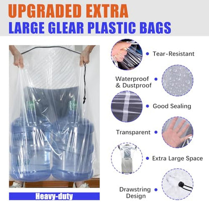 62x31 Inch Extra Large Clear Plastic Suitcase Storage Bags, 3 Pack, 4 Mils - color: Clear - 3 Pack, size: 31''x62''