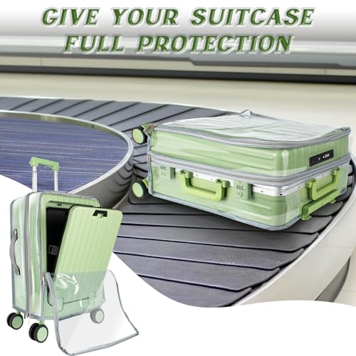 Clear PVC Luggage Cover Protector - No Disassembly Suitcase Covers for 24Inch Front Open Luggage, Carry on Luggage Protective Covers for Wheeled Suitcase Waterproof Dustproof Anti-scratch - size: 24 Inch