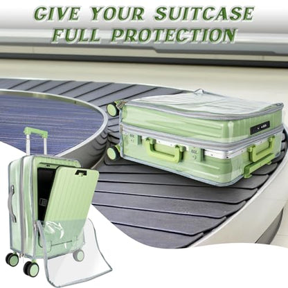 Clear PVC Luggage Cover Protector - No Disassembly Suitcase Covers for 24Inch Front Open Luggage, Carry on Luggage Protective Covers for Wheeled Suitcase Waterproof Dustproof Anti-scratch - size: 24 Inch