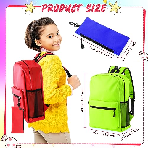 Silkfly 12 Pcs School Backpacks with 12 Pencil Pouch - color: Bright Color
