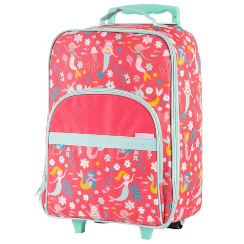 Stephen Joseph Kids' Rolling Carry-On Luggage, Red Mermaid - color: Red Mermaid