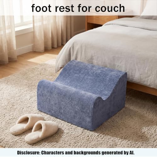 Foot Rest for Under Desk at Work, Soft Ergonomic Footrest, - color: Blue+aa