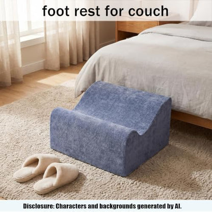 Foot Rest for Under Desk at Work, Soft Ergonomic Footrest, - color: Blue+aa