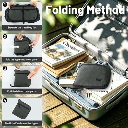 MIER Packable Travel Duffle Bag with Shoe Compartment, 80L, Gray - color: Gray, size: 80L