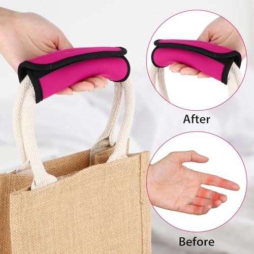 2Pack Luggage Handle Wraps for Suitcase,Rose Red Soft Luggage Identifiers for Suitcases,Travel Essential Bag Handle Wrap,Neoprene Material Suitcase Handle Wraps for Traveling - color: Pink
