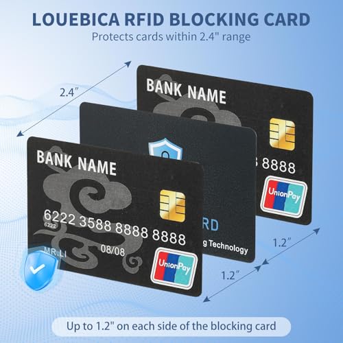 6 Pack RFID Blocking Card, Contactless NFC Debit Credit Card Passport Protector,Entire Wallet Purse Protect - color: 6 Pcs Black