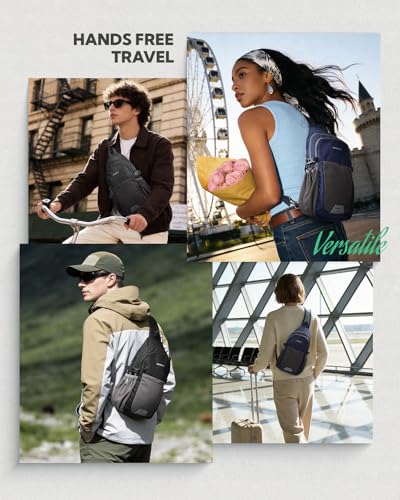 WATERFLY Packable Sling Bag RFID Travel Crossbody Backpack for Women Men - color: Gray