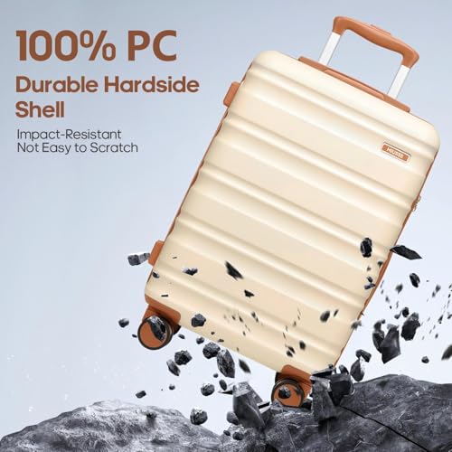 7 Piece luggage sets with YKK Zipper 20/24/28" with Backpack - color: Off White, size: 7 piece set (20/24/28inch)