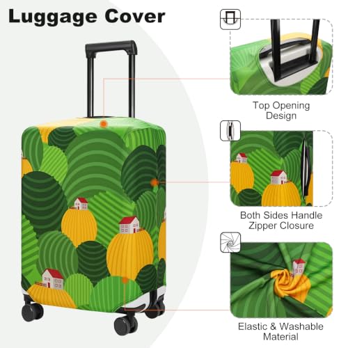 HYPER VENTURE Travel Luggage Cover Suitcase Protector Fits 18-22 Inch, S - color: Green Hills, size: S