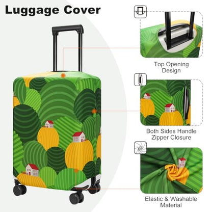 HYPER VENTURE Travel Luggage Cover Suitcase Protector Fits 18-22 Inch, S - color: Green Hills, size: S