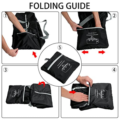 iFARADAY Foldable Duffel Bag, 30 inch / 75L, 2 Packs, Black - color: Black-75L-2 Pack