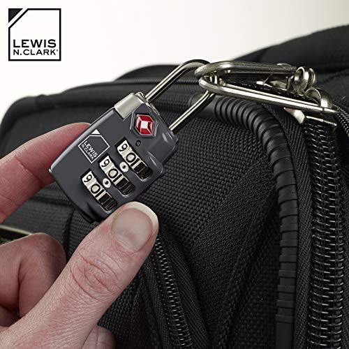 Lewis N. Clark Travel Sentry TSA-Approved Luggage Lock, Large 3 Dial Combination with Easy Read Dials - Black (Pack of 2) - color: Black
