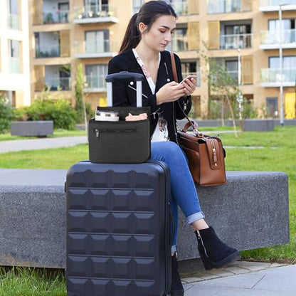 2 Pack Luggage Travel Cup Holder for Suitcase, Drink Carrier for Traveler - color: 2 pack black