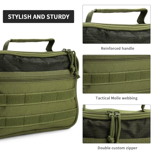 Hanging Toiletry Bag for Men,Travel Toiletry Bag Organizer Dopp Kit - color: Green
