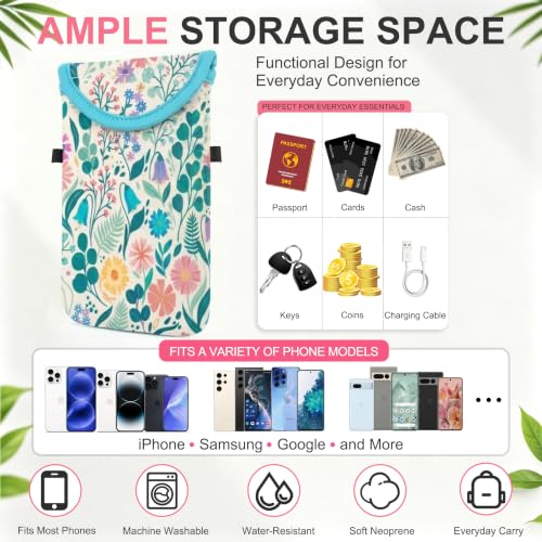 KJQJLY RFID Blocking Neoprene Cell Phone Sleeve (Garden Floral) - color: Garden Floral