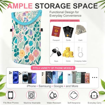 KJQJLY RFID Blocking Neoprene Cell Phone Sleeve (Garden Floral) - color: Garden Floral