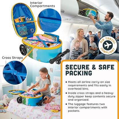 Kids Ride-On Scooter Luggage, Carry-On Suitcase, Ages 4+ - style: Gamer