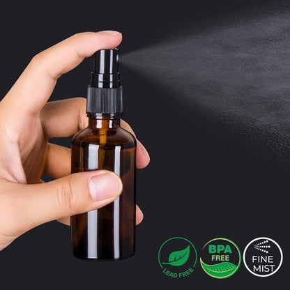 2oz Amber Glass Spray Bottles for Essential Oils, 9 Pack - color: Amber-9 Pack