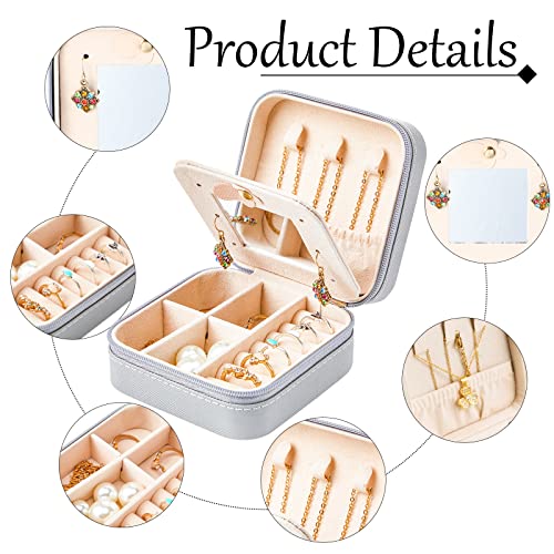 Bucherry 10 Pcs Mini Travel Jewelry Case with Mirror - color: Multi Colors