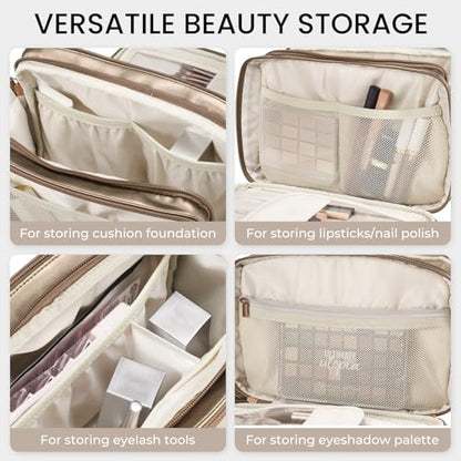 HauteHues Travel Makeup Bag Women's Large Capacity Cosmetic Organize Copper - color: Copper