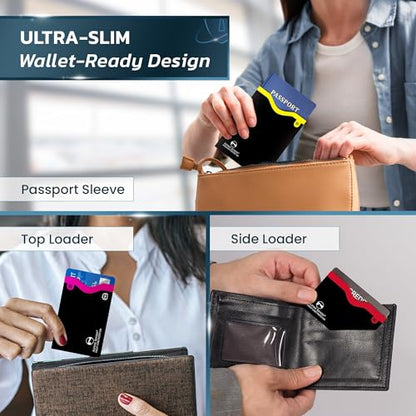 Alpine Rivers RFID Blocking Sleeves, Credit Card Protector, Passport Sleeve - color: Color Edge-Versatile