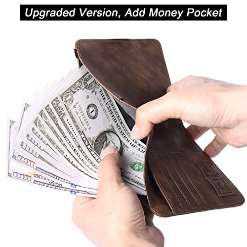 LOHASLIFE Passport Holder for Travel, Rfid Blocking Passport Cover Wallet - color: 116#Coffee